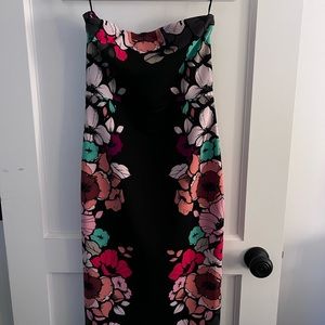 Express Strapless black & floral dress. Worn twice